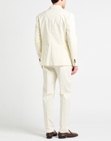 Man Suit Cream Size 38 Cotton, Elastane