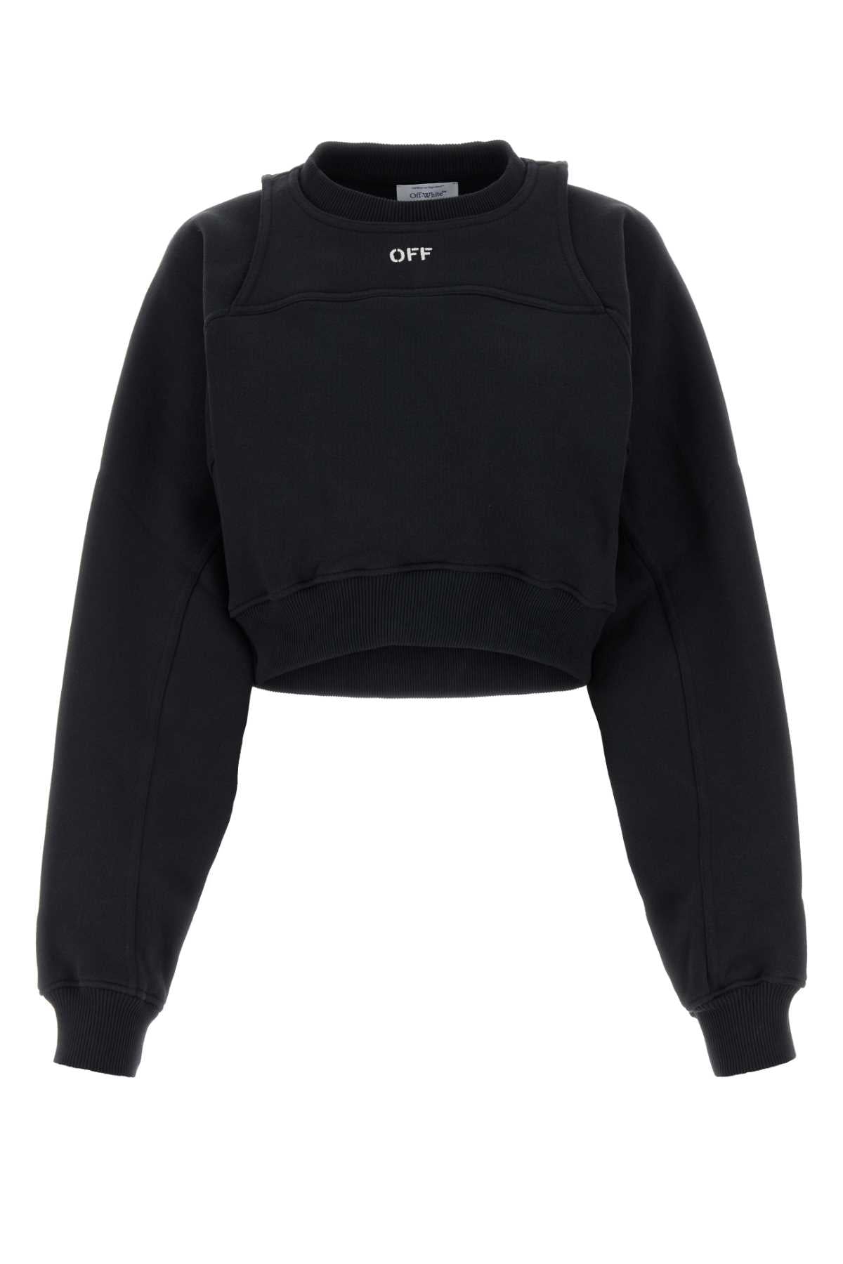 Logo-Embroidered Cotton Sweatshirt — Black