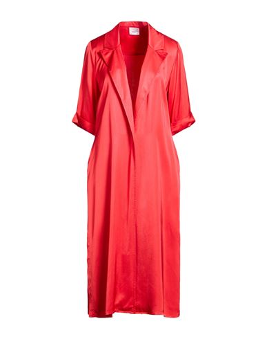 Woman Overcoat & Trench Coat Tomato red Size 2 Viscose