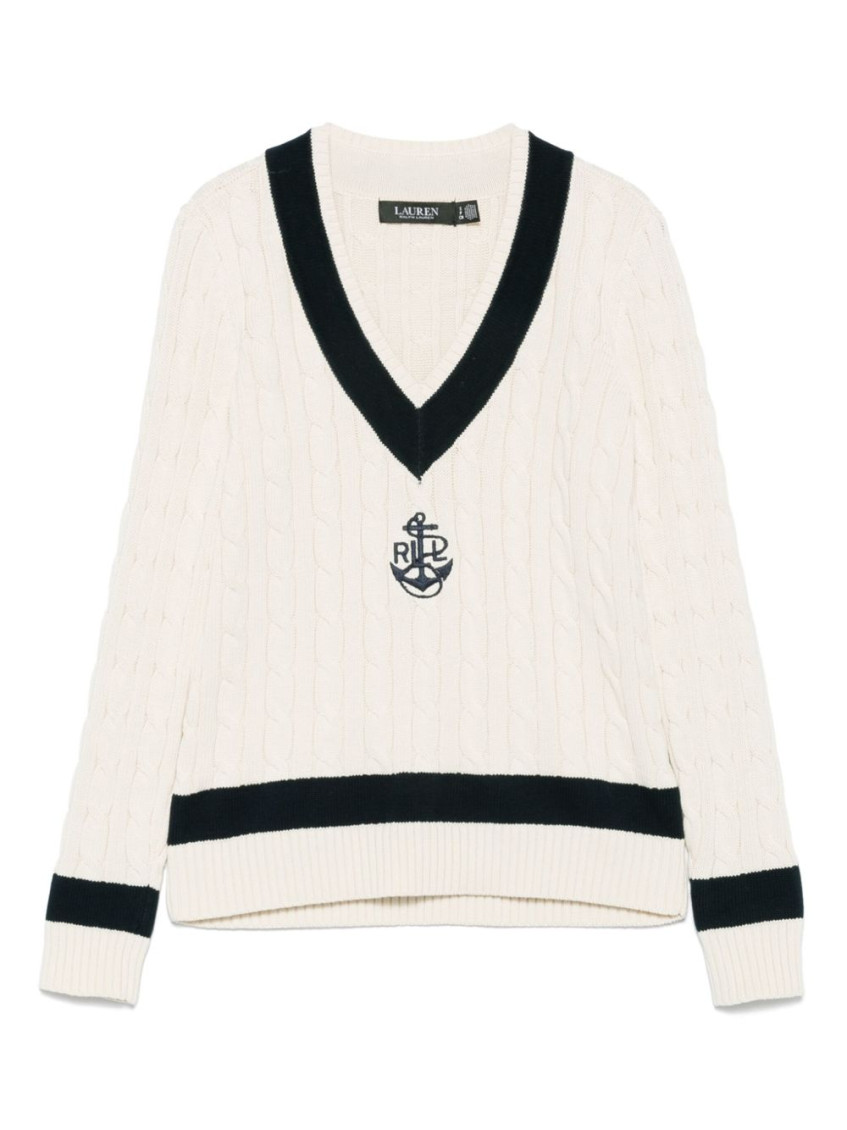 Beige Meren V-neck Sweater