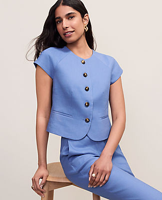 Ann Taylor The Petite Cap Sleeve Vest in Linen Blend