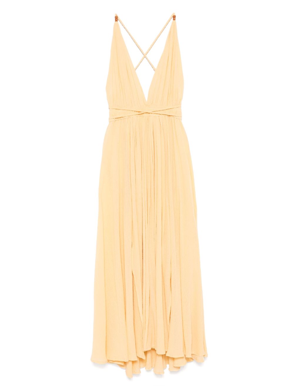 Flared midi dress - Yellow