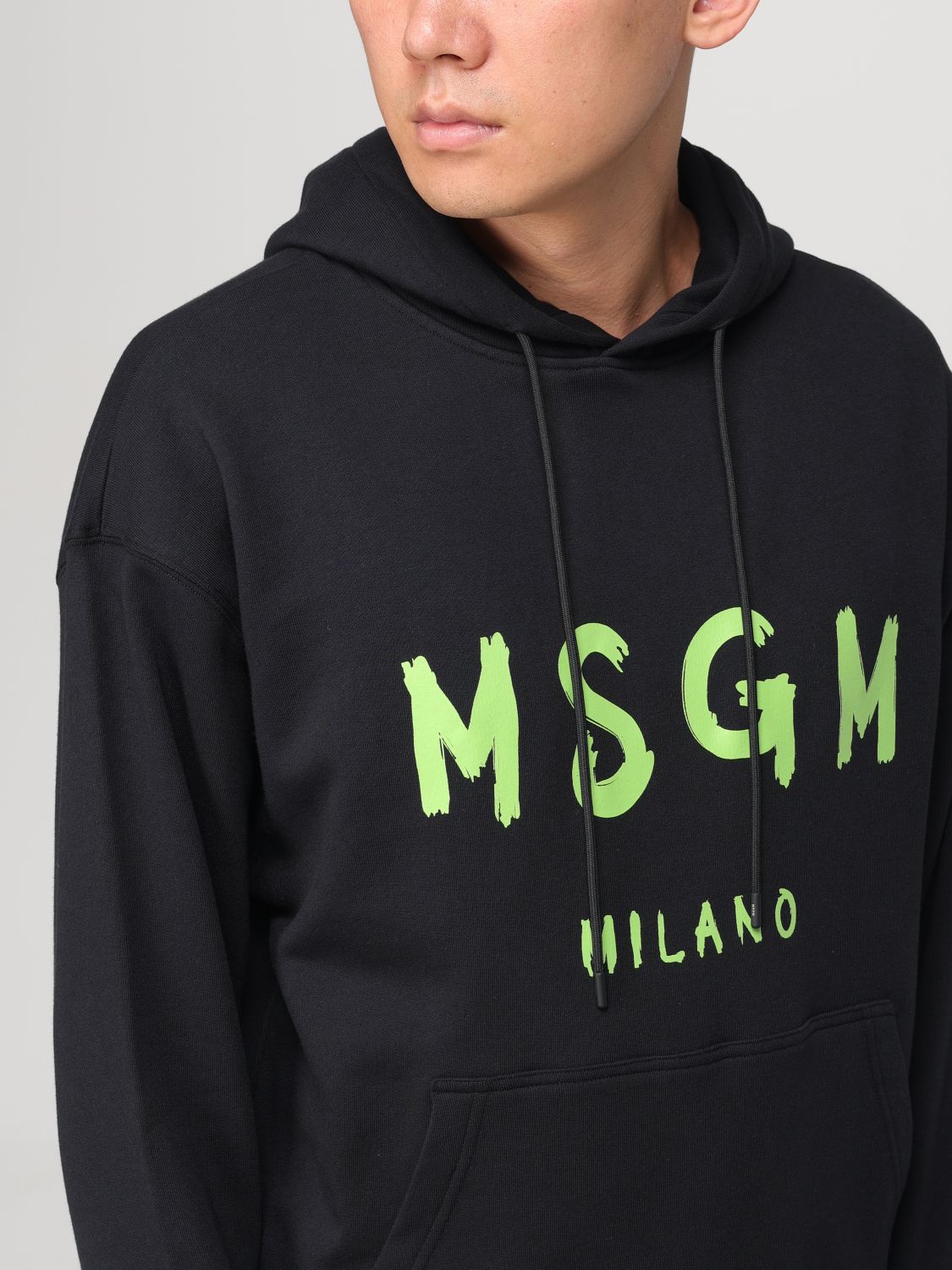Logo-print hoodie - Black