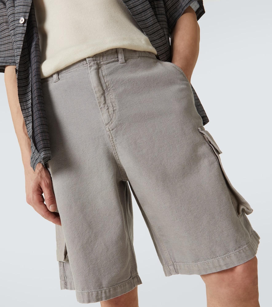 Mount cotton and hemp canvas cargo shorts