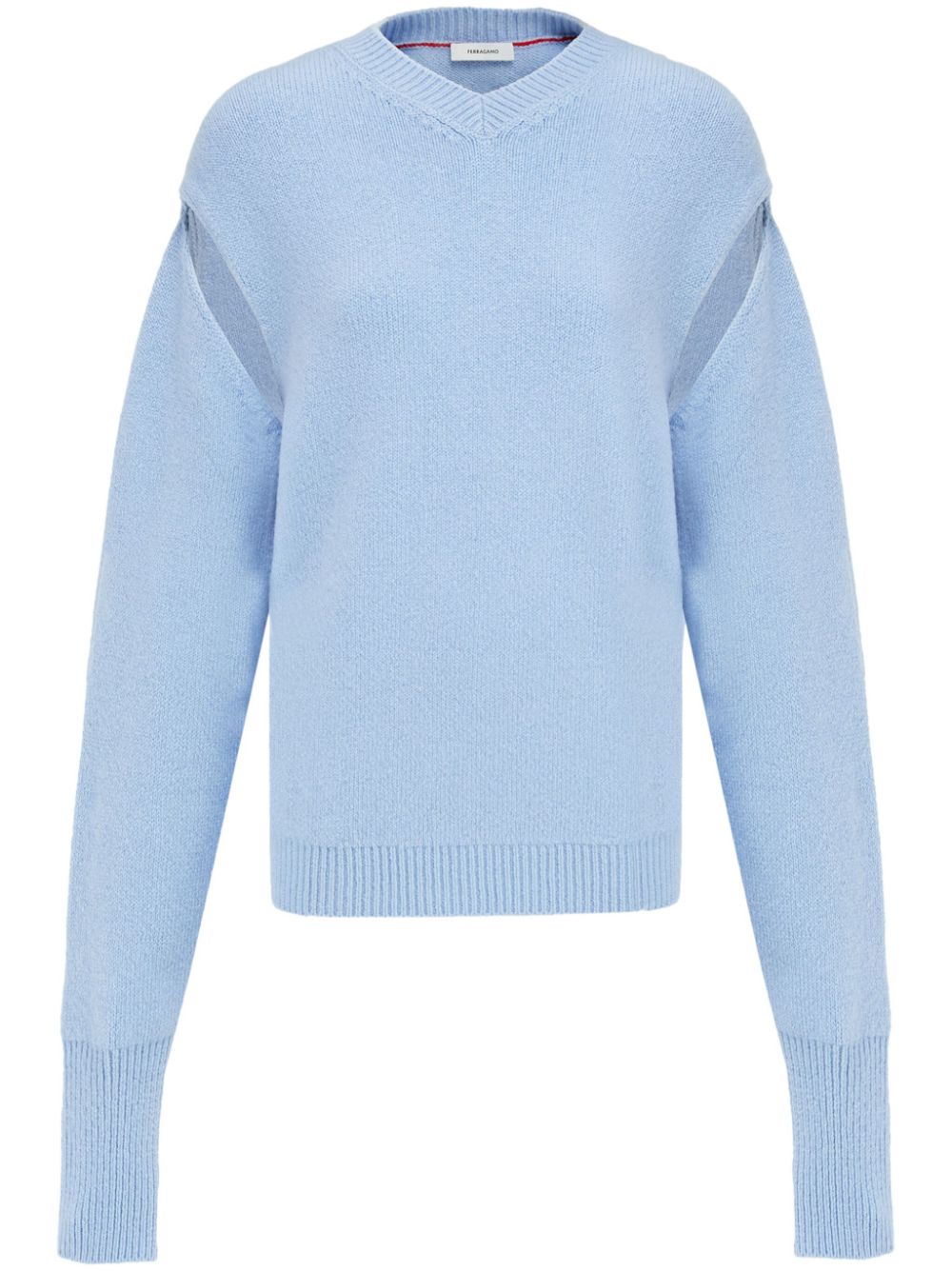 Deconstructed V-neck jumper - Blue