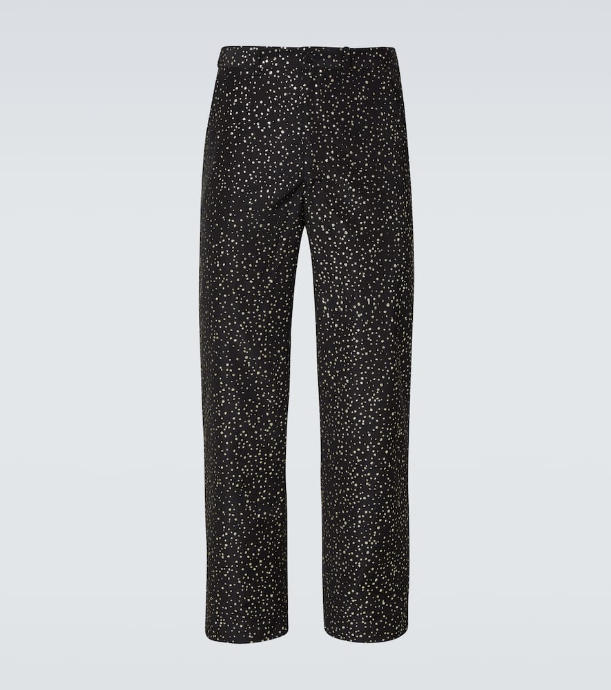 Glitter faille straight pants