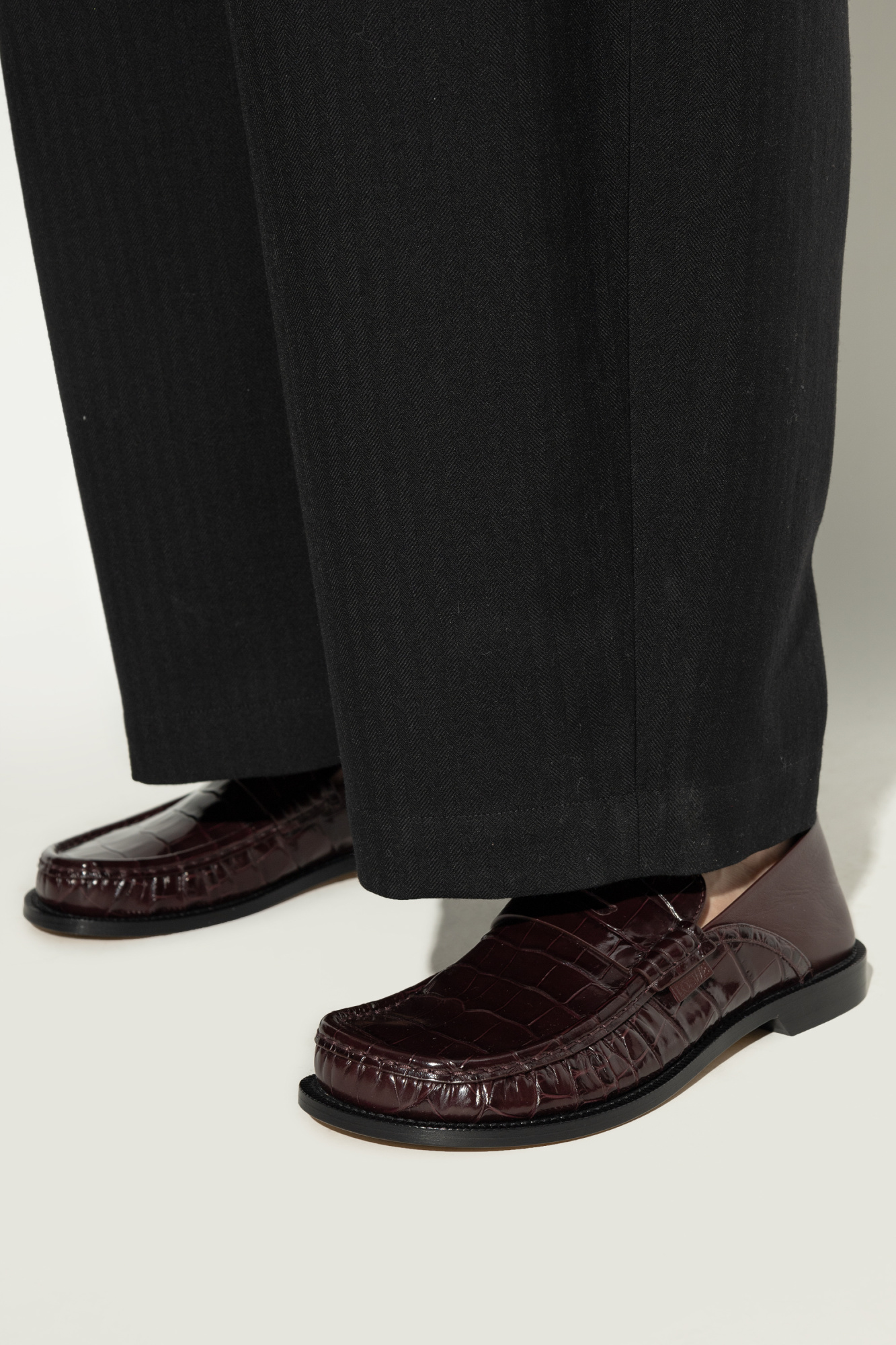 Loewe 'Campo' Loafers Shoes, Women's, Burgundy
