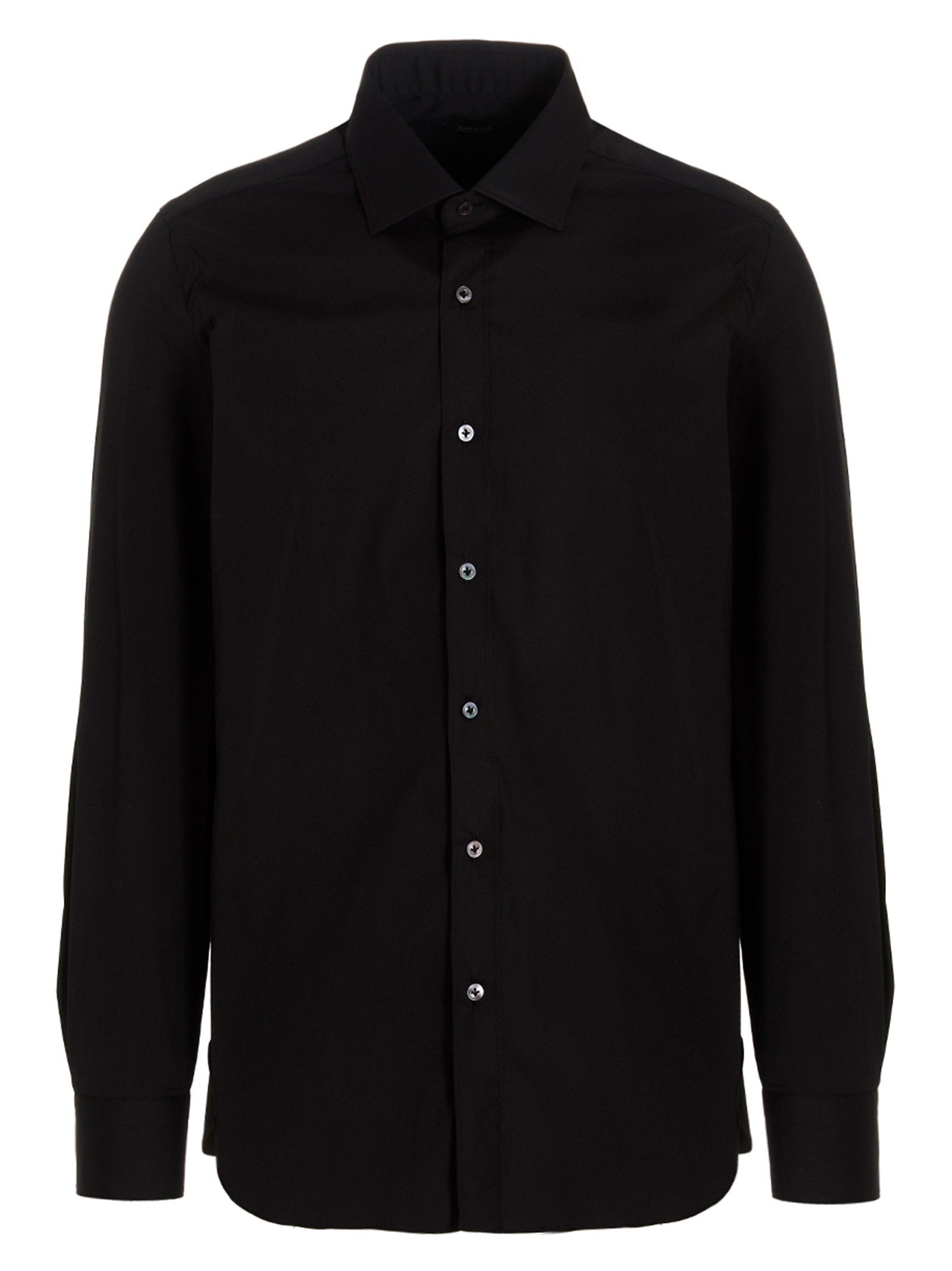 Cotton Poplin Shirt — Black