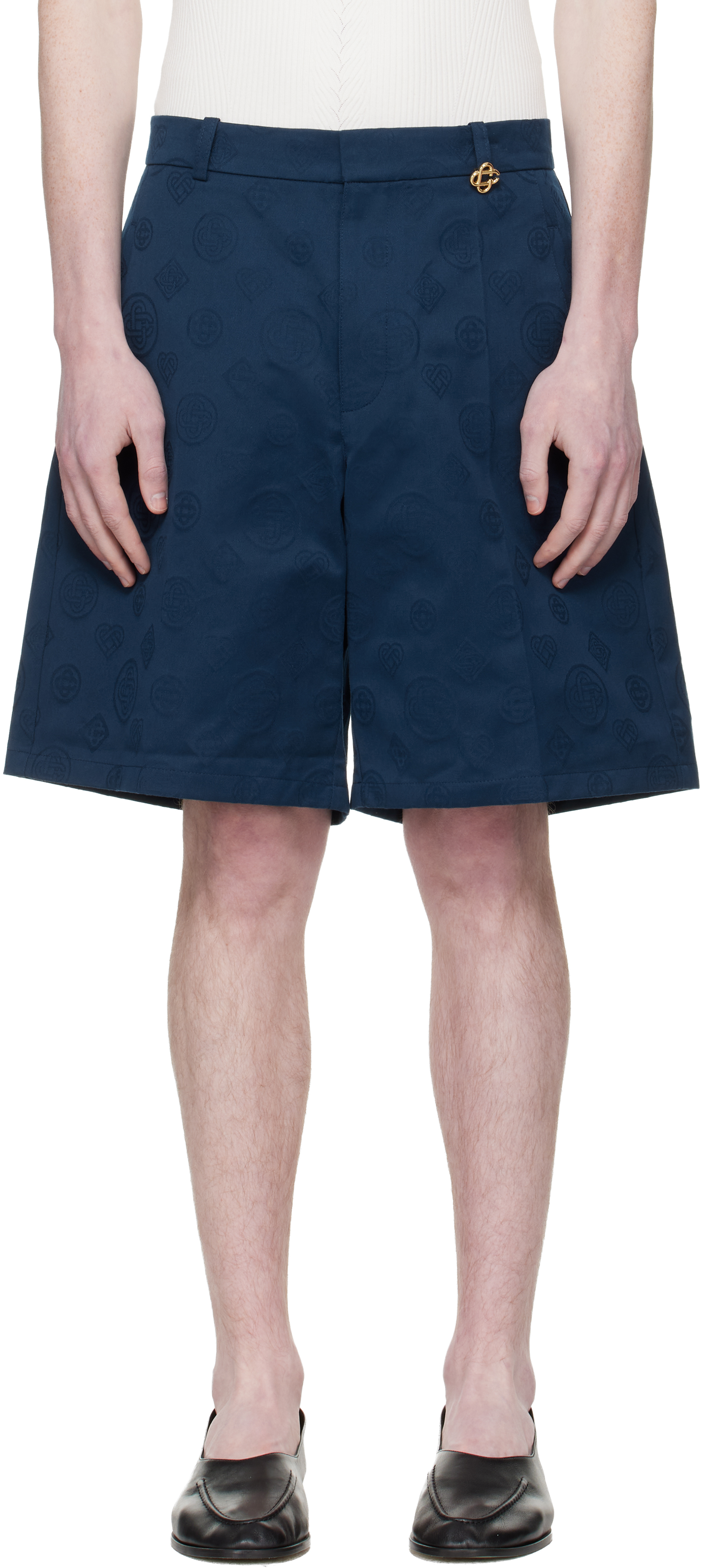 Navy Monogram Shorts