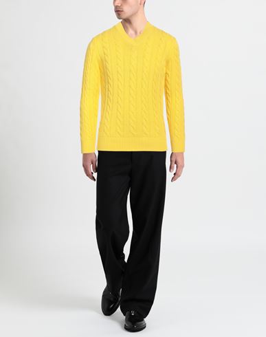 Man Sweater Yellow Size 38 Cotton