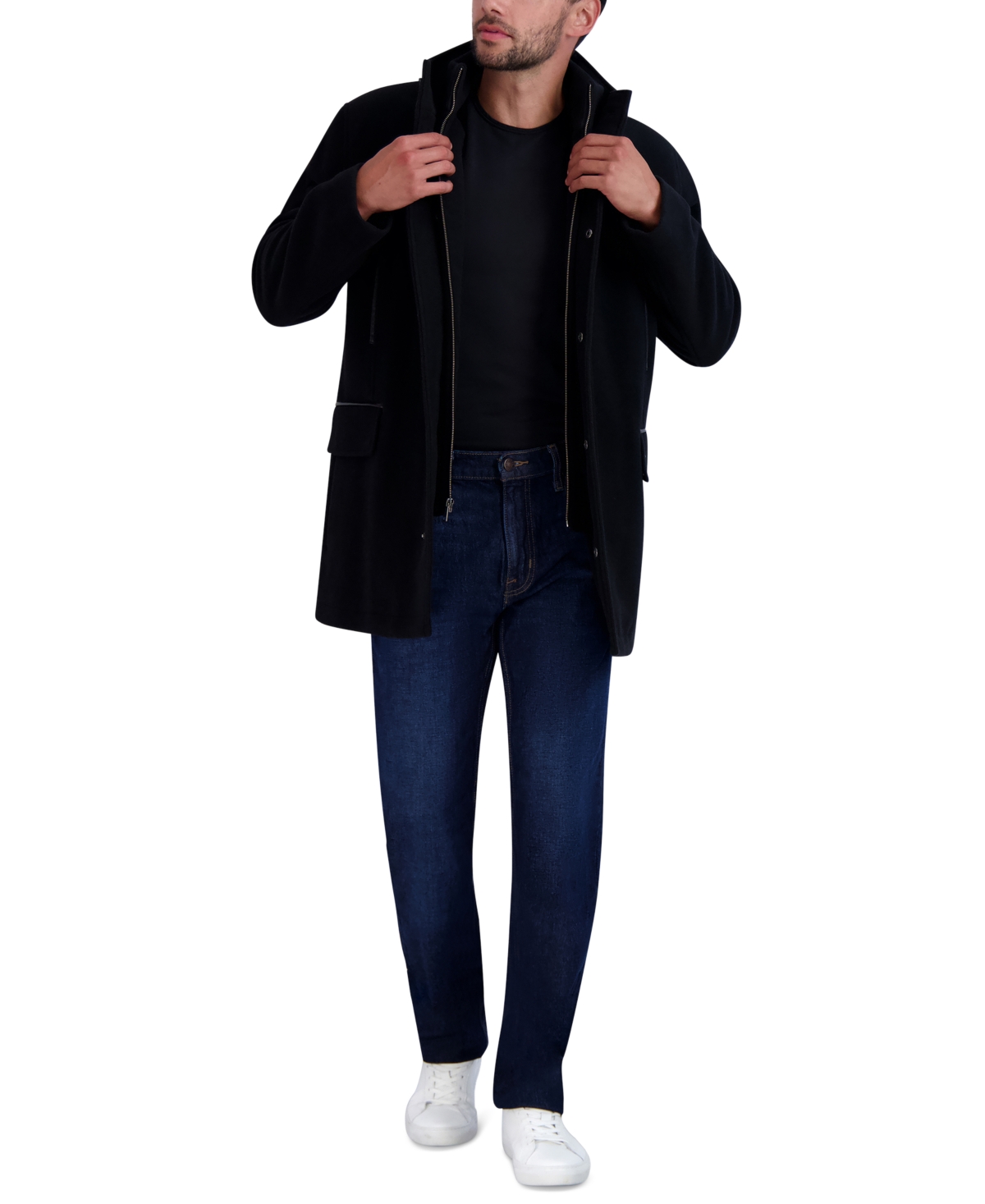 Men's Heavy Plush Car Coat - Black