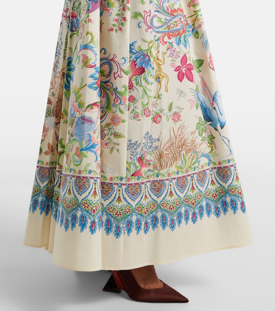 Belted printed cotton shirt dress
