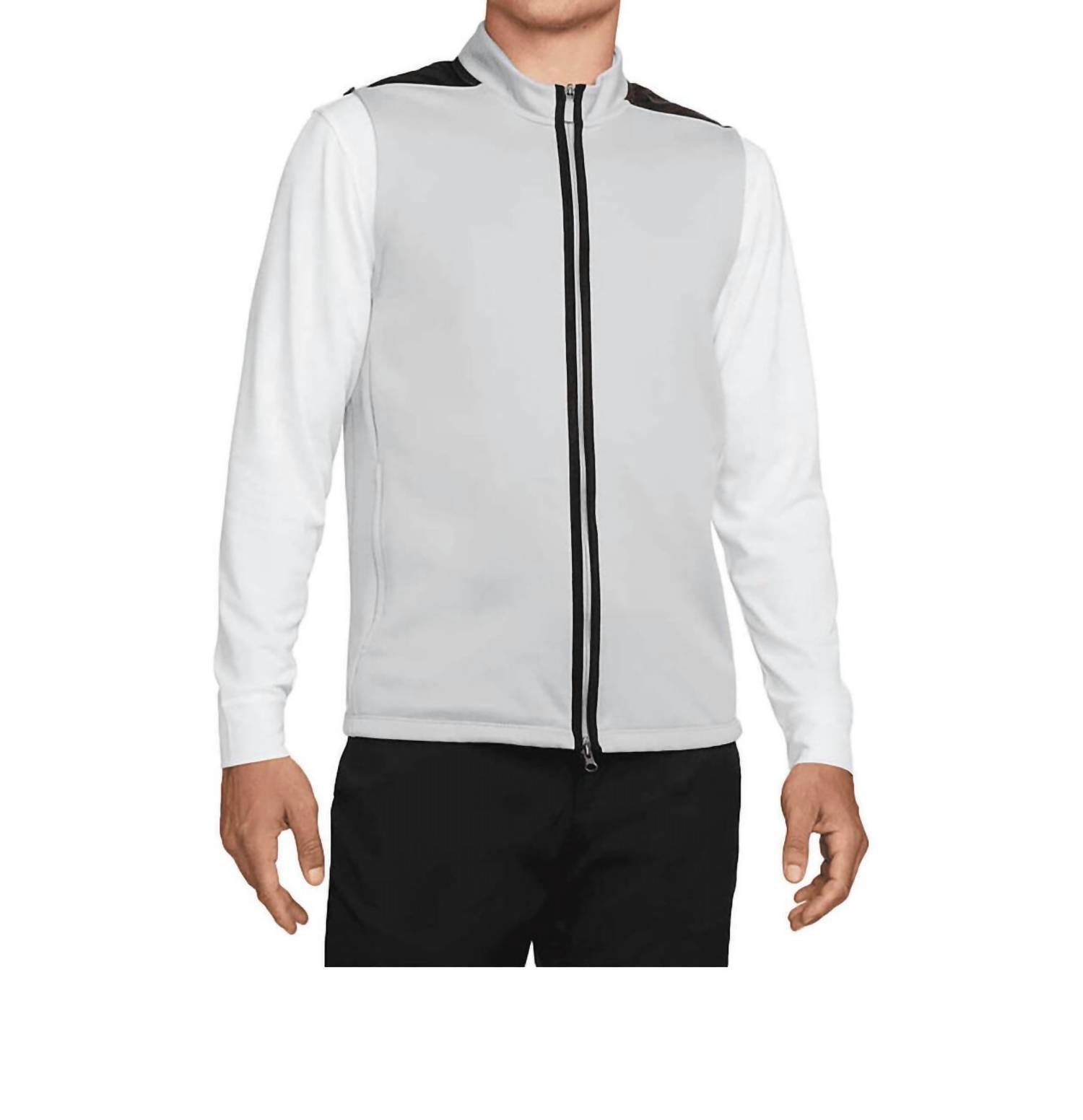 Men's Victory Golf Vest In Light Smoke Grey Black White