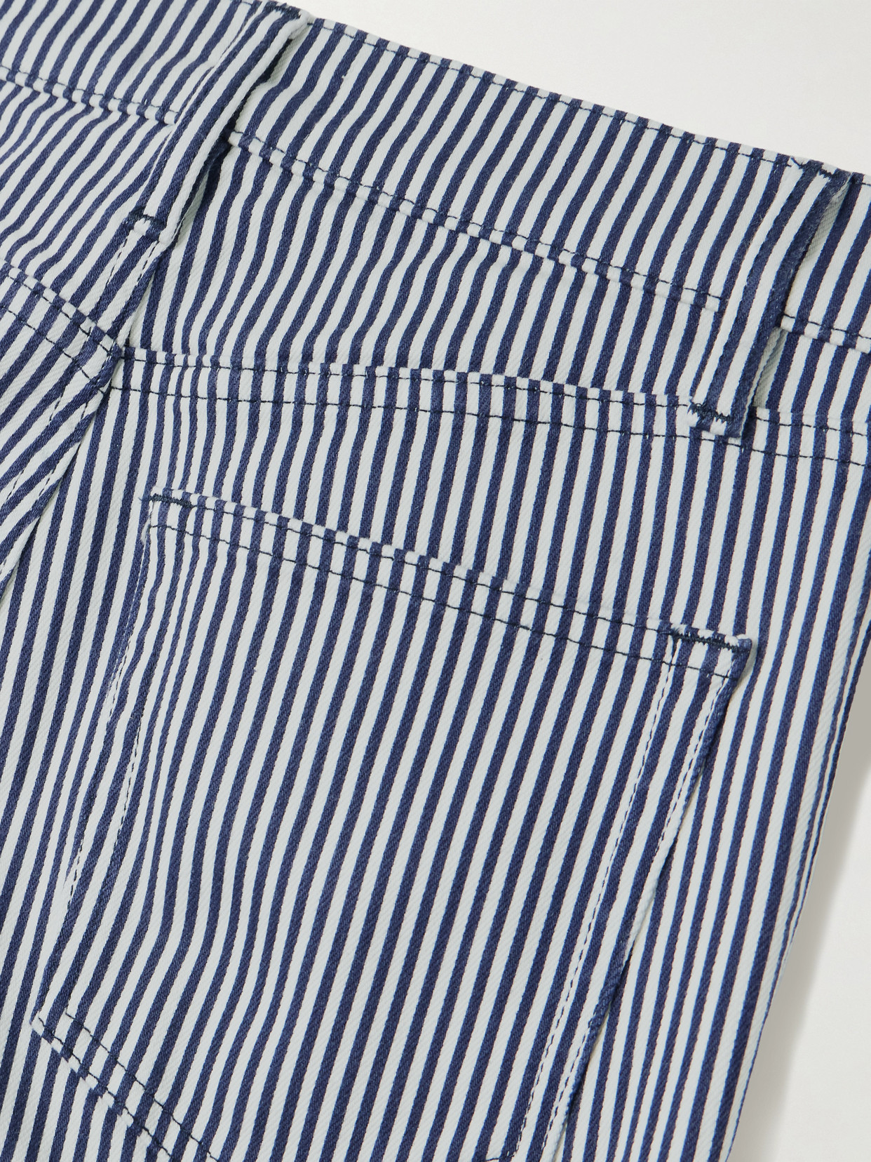 Le Slim Palazzo Striped Mid-rise Straight-leg Jeans - Blue