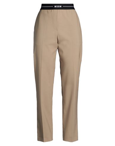 Woman Pants Khaki Size 2 Virgin Wool, Elastane