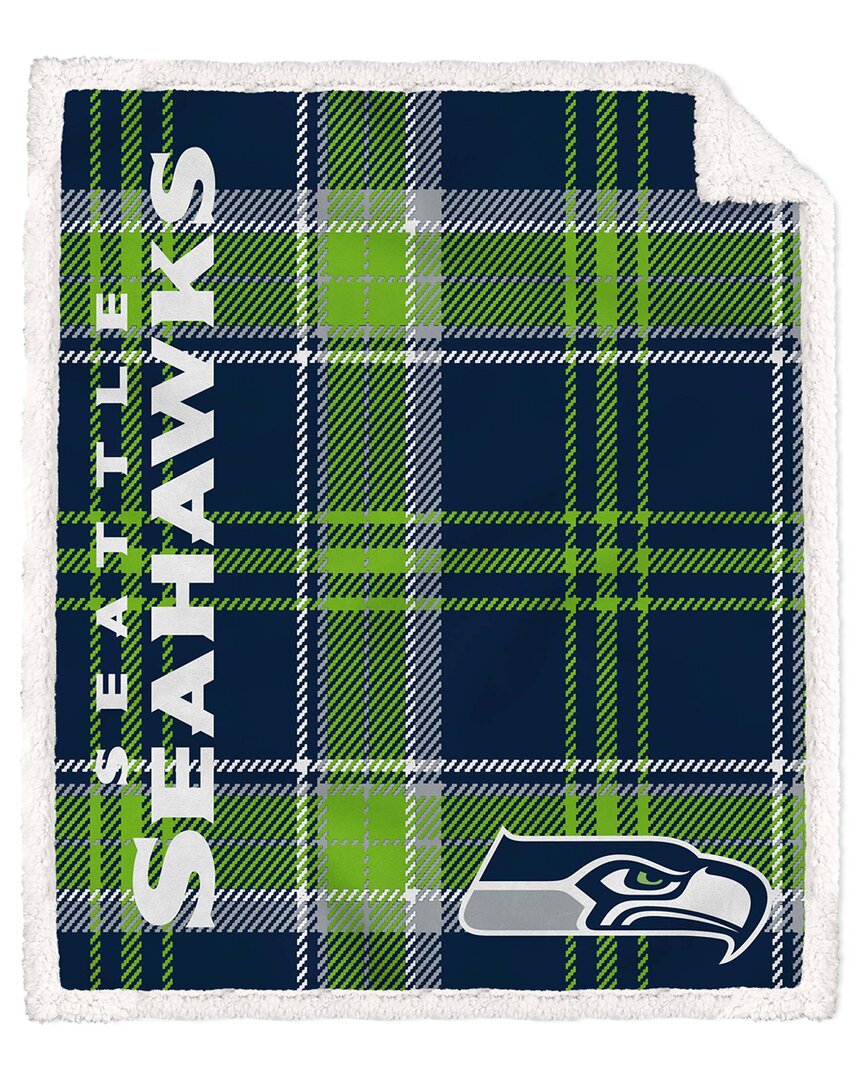 Seattle Seahawks Nfl Team Classic Plaid Sherpa Throw