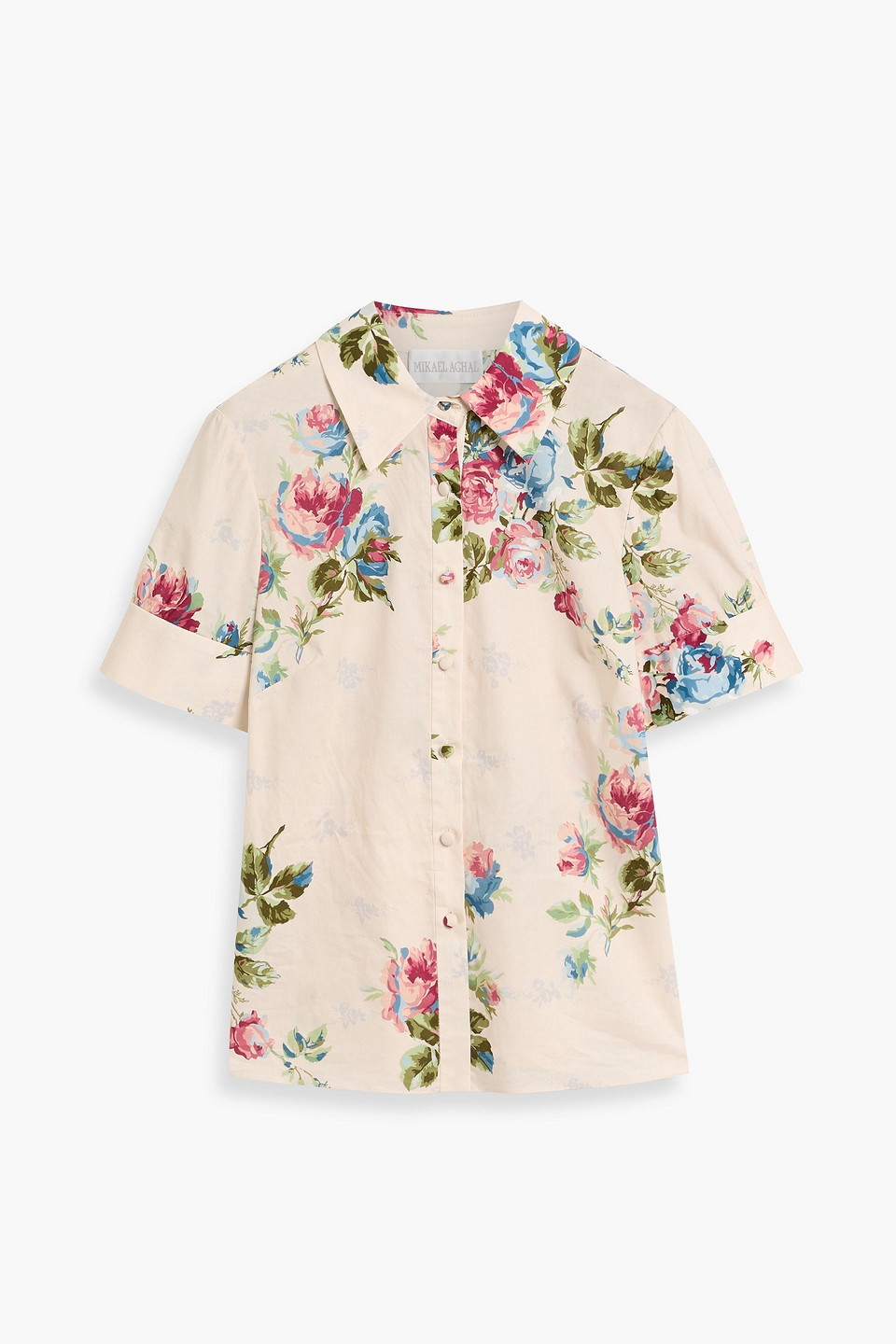 Floral-print cotton-poplin shirt - Neutral - US 8