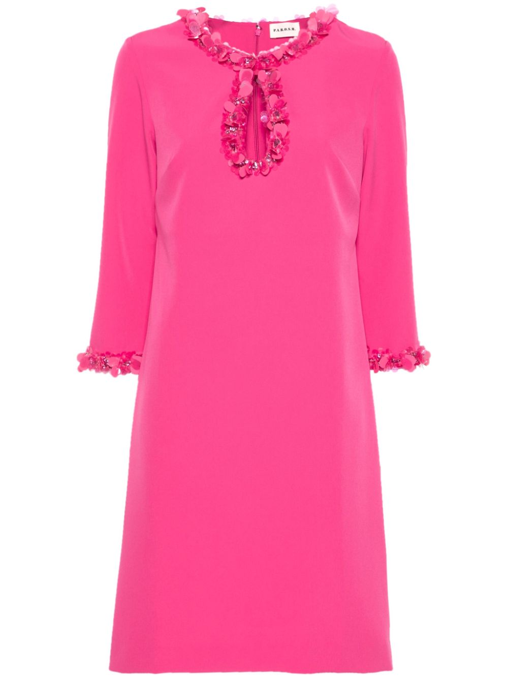 Sequin-detail crepe dress - Pink