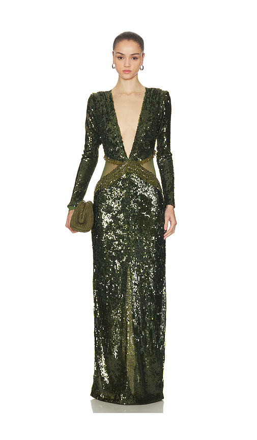 PatBO Bossa Sequin Gown in Green. 2 also