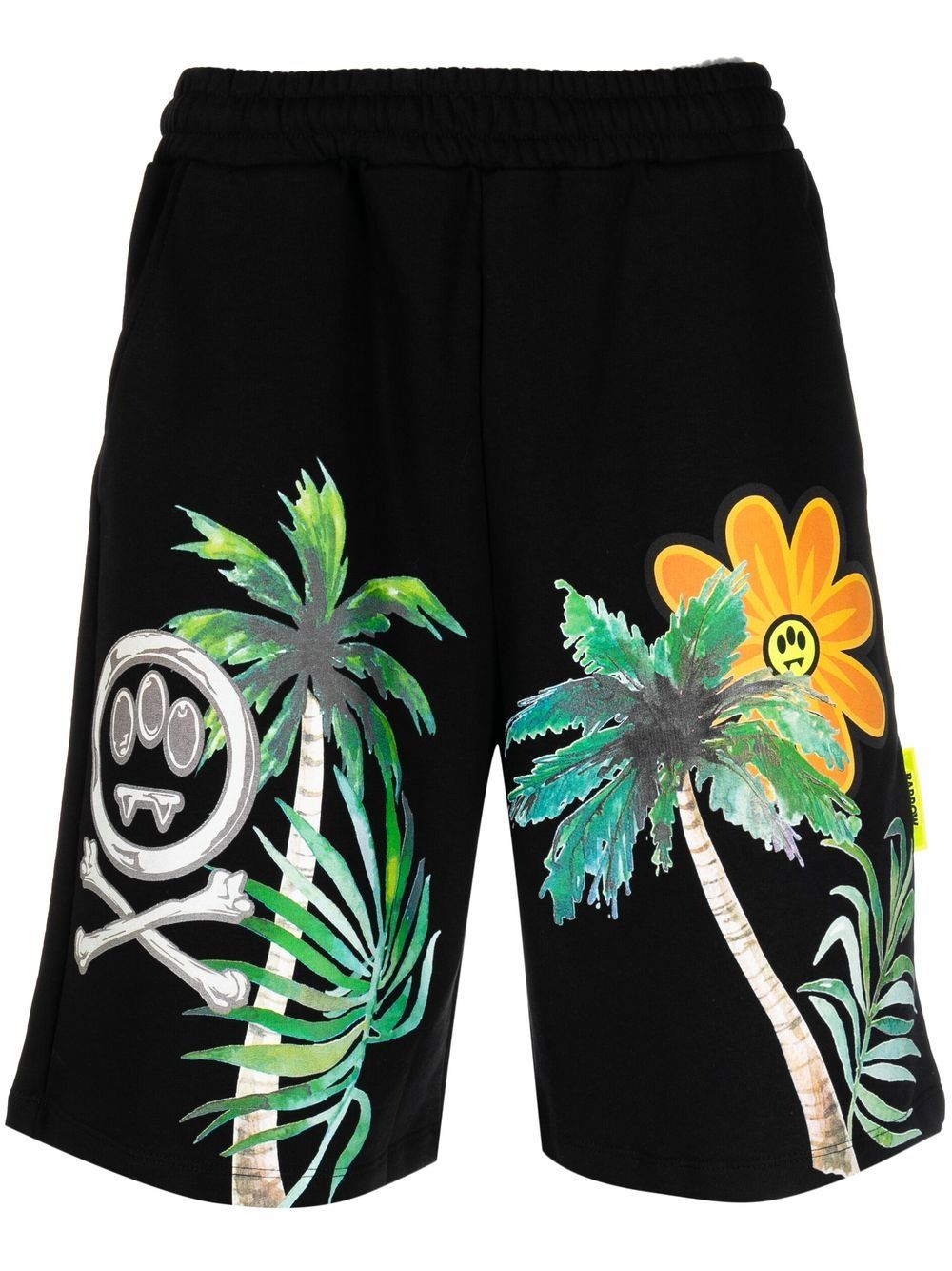Palm tree-print cotton shorts - Neutrals