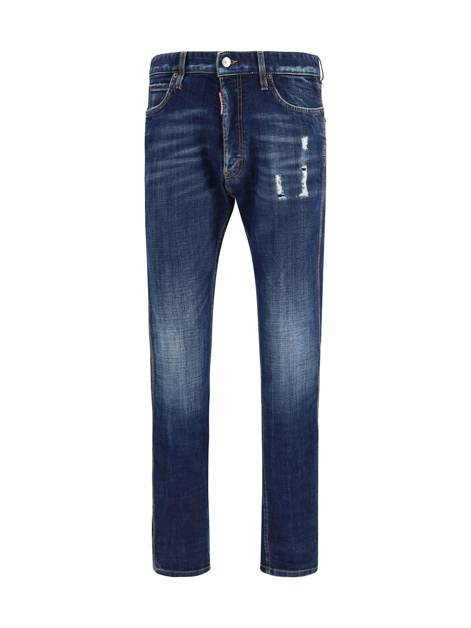 Dsquared2 - trousers belt loops distressed faded five pocket