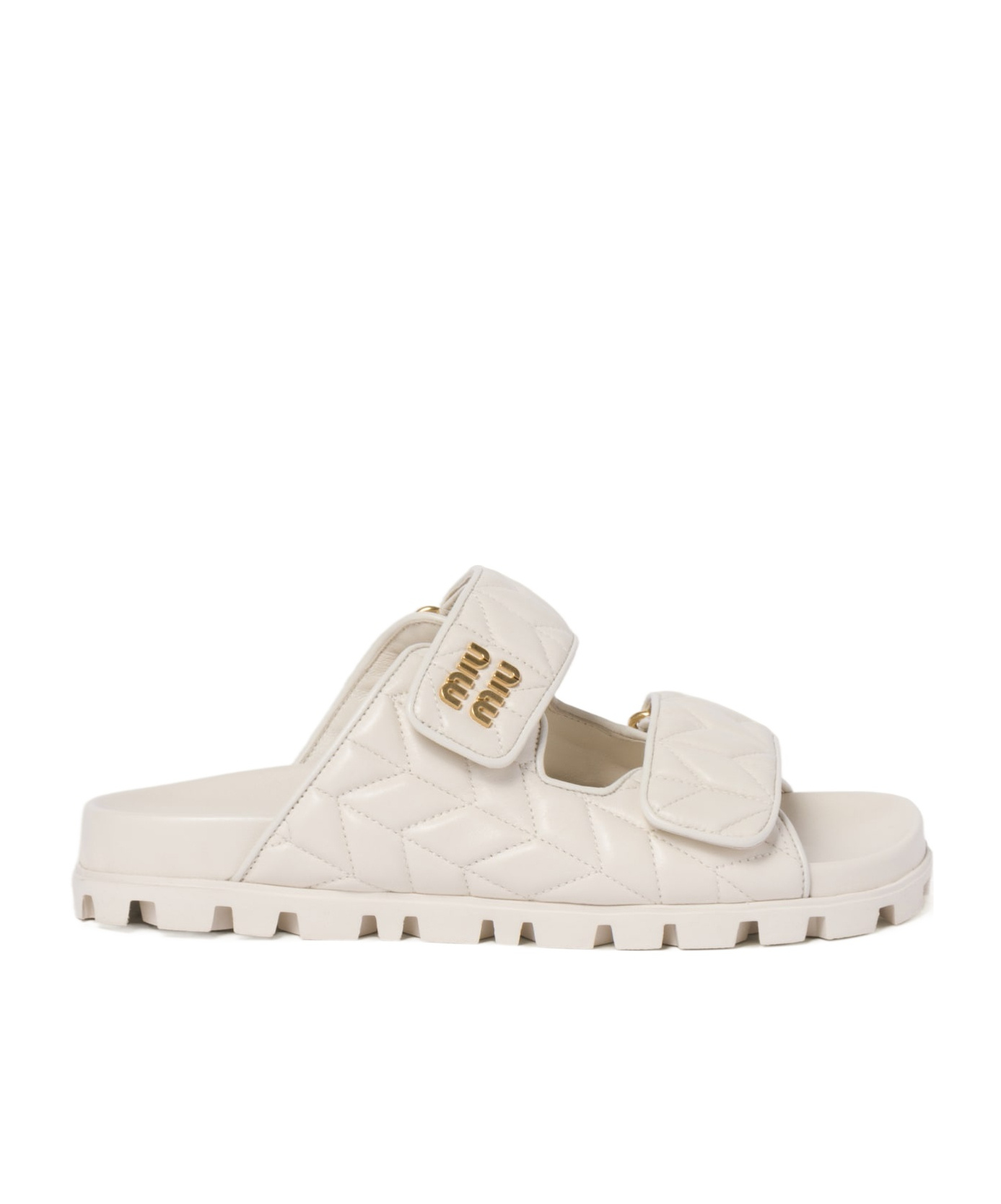 Matelassé nappa leather slides
