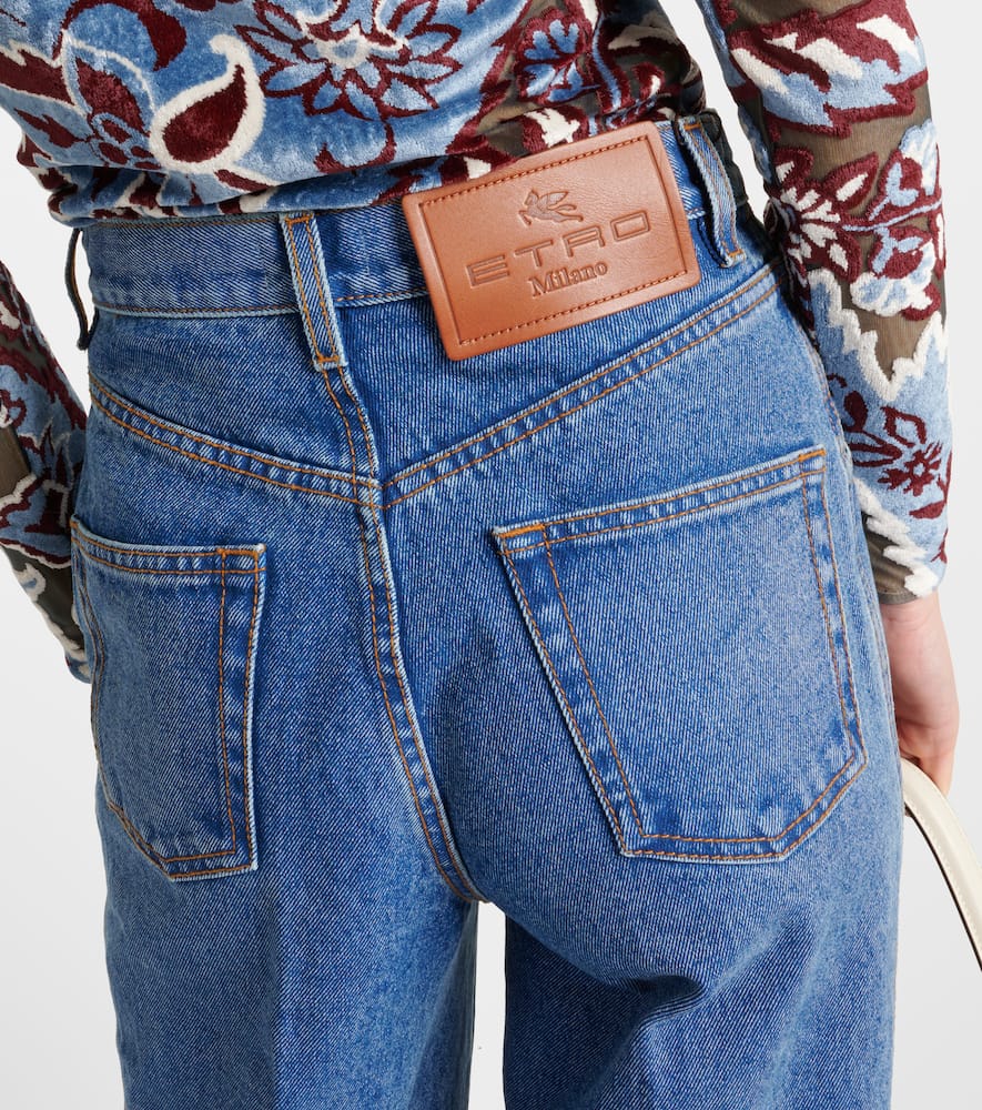 Mid-rise flared jeans