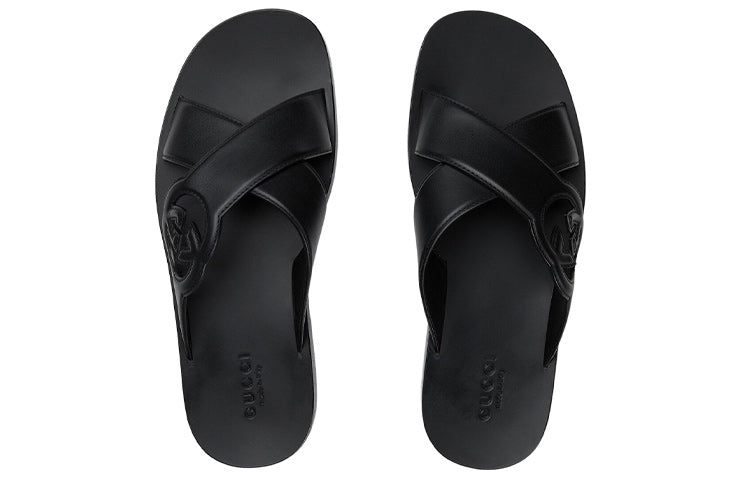 Interlocking G Slide Sandals 'Black'