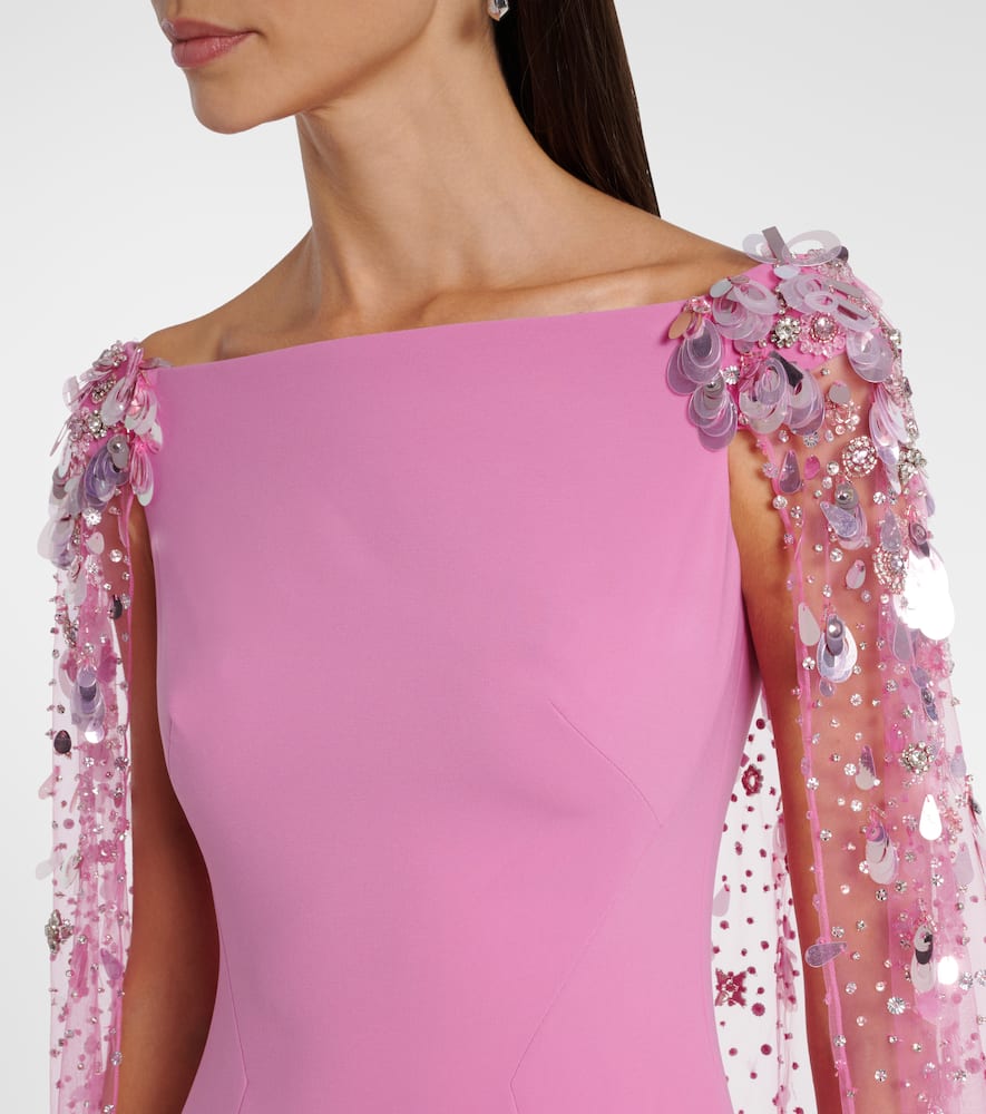 Bittersweet beaded caped gown
