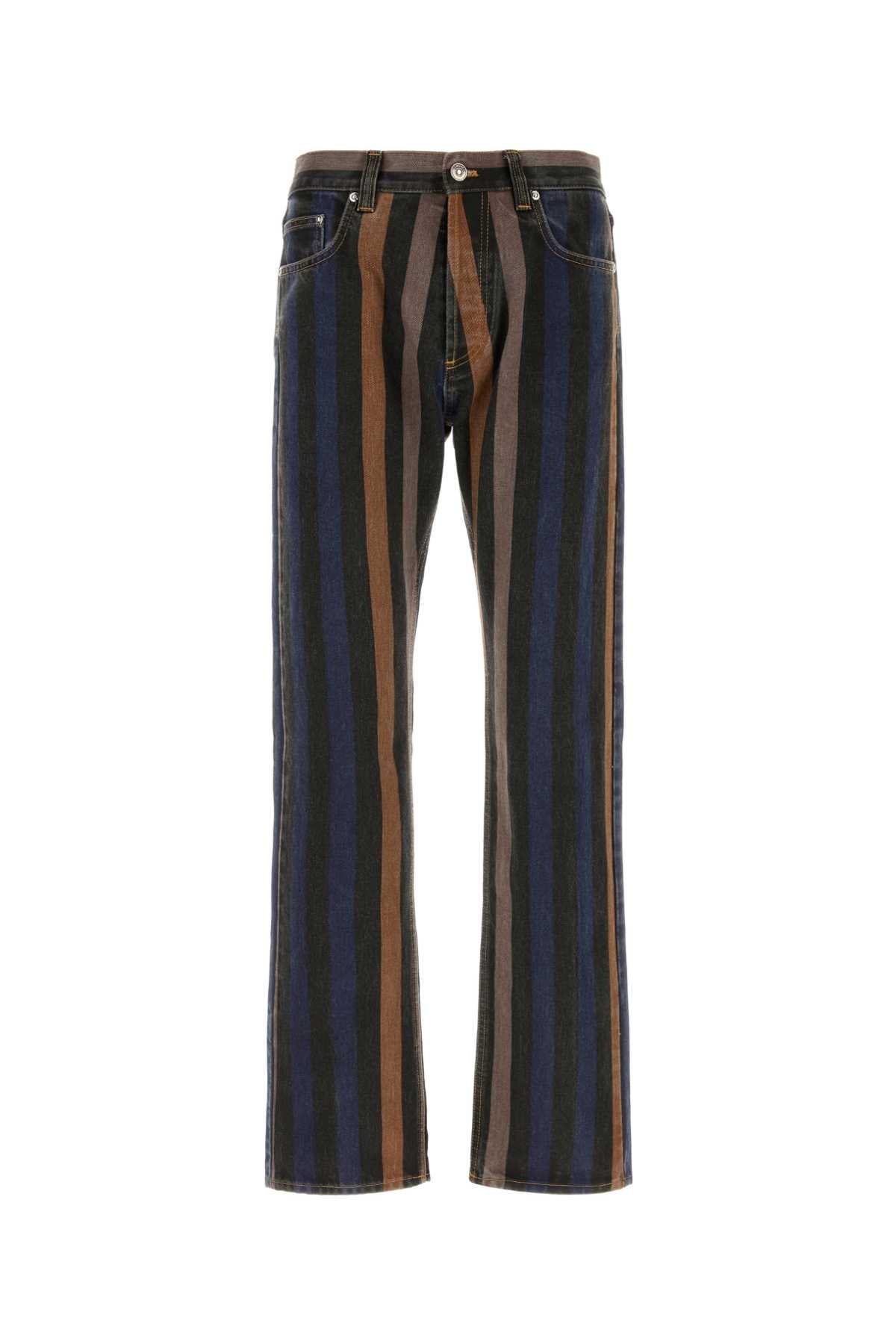 Striped Cotton Jeans — Multicolor