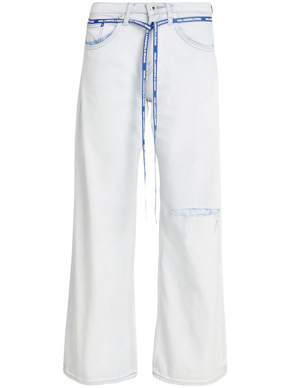Low-rise organic cotton jeans - White