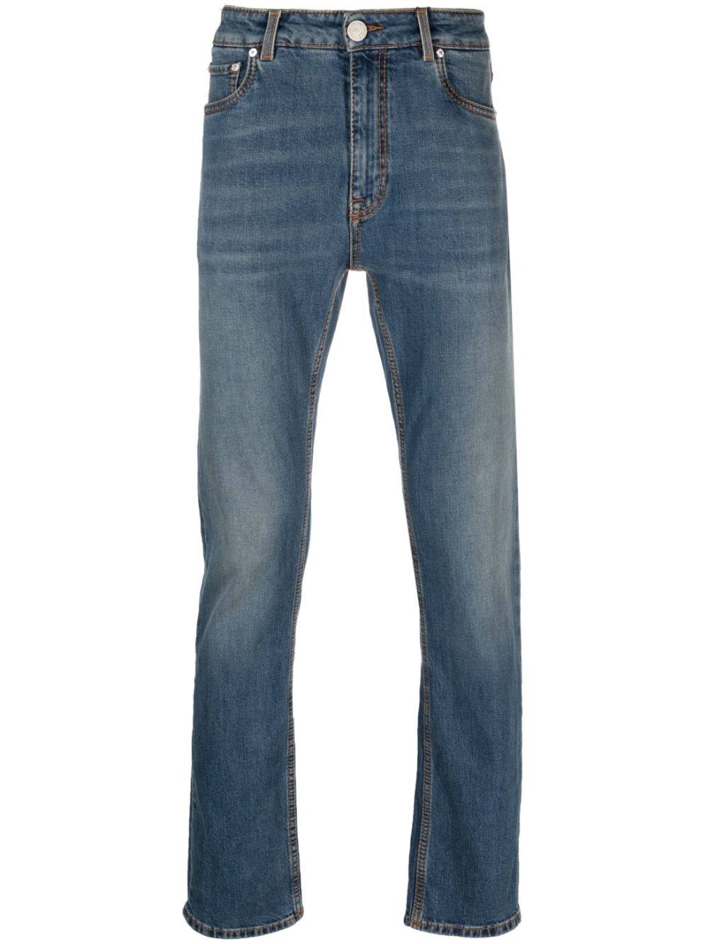 Mid-rise straight-leg jeans - Blue
