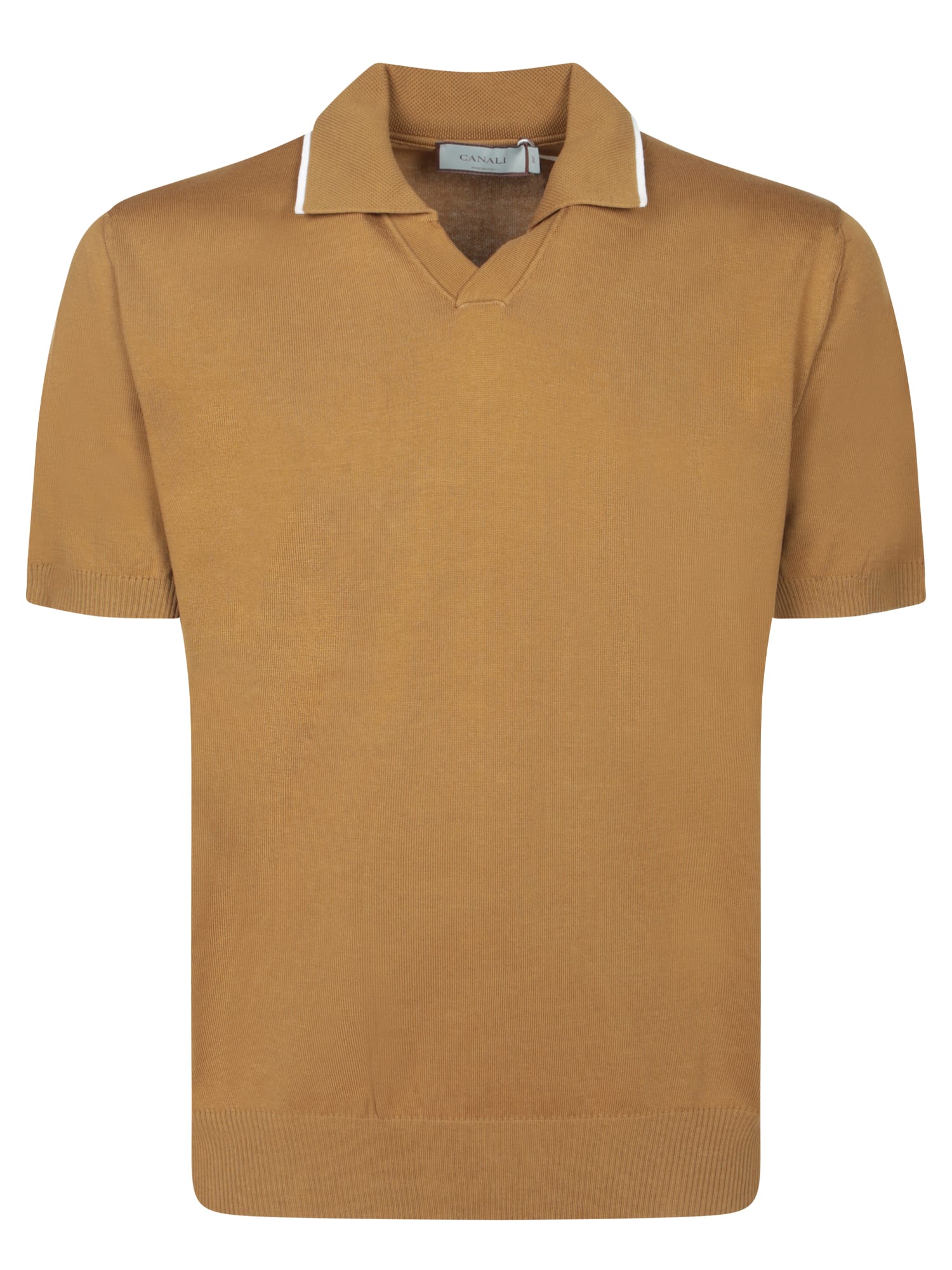 Camel Cotton Polo Shirt