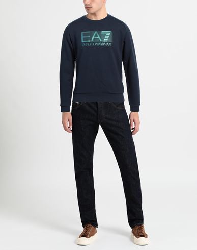 Ea7 Man Sweatshirt Navy Size XS Cotton, Polyester, Elastane