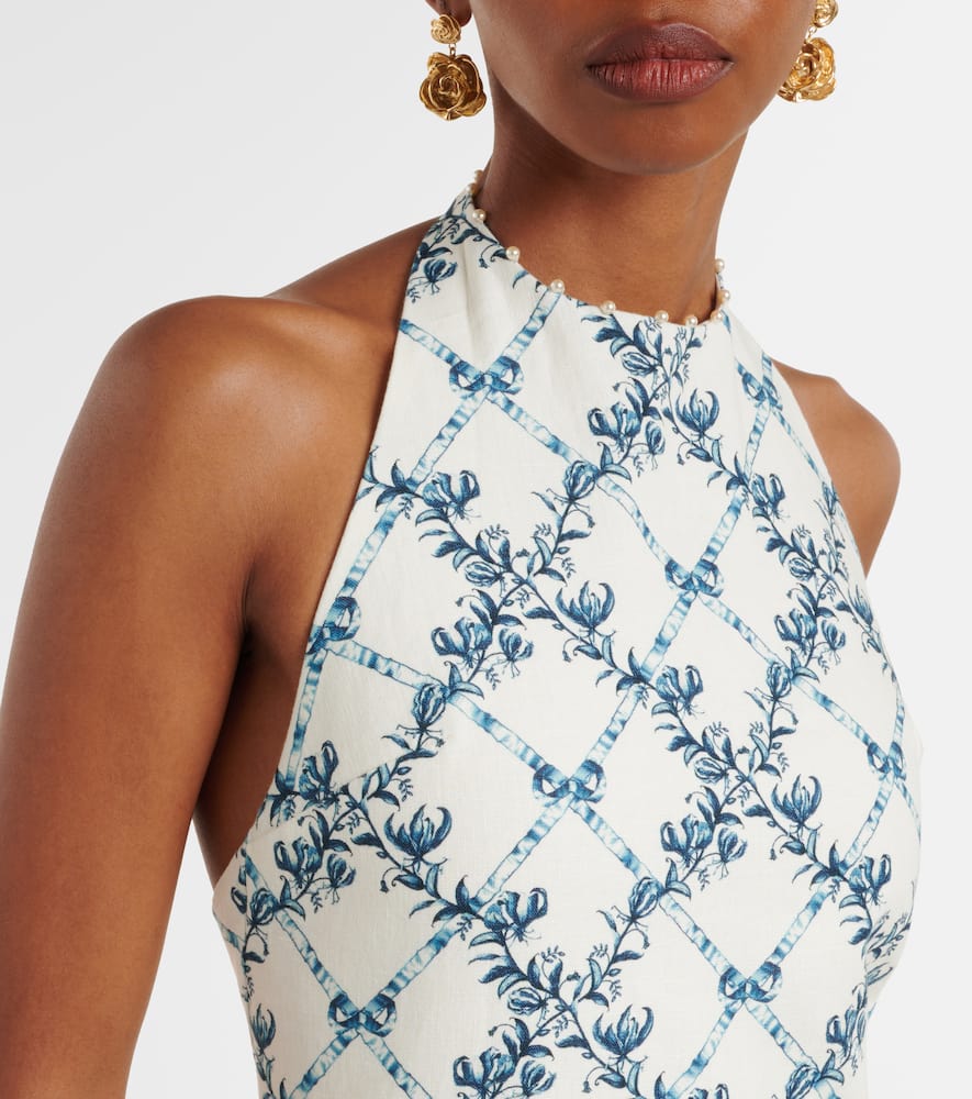 Balsa open-back linen midi dress