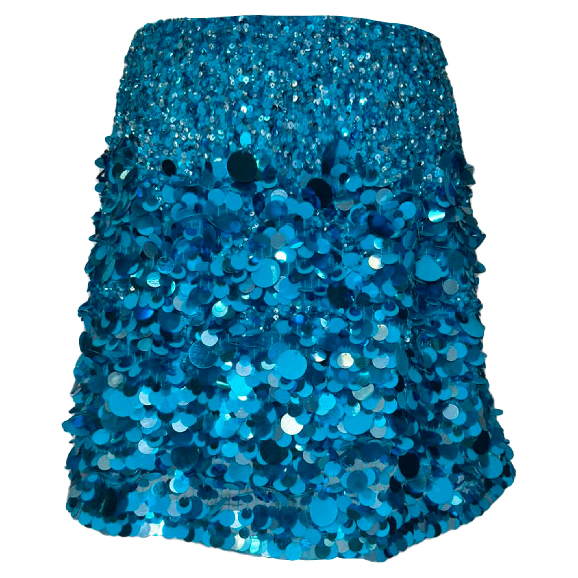 Aje Cherie Sequin Mini Skirt in Light Blue Nylon