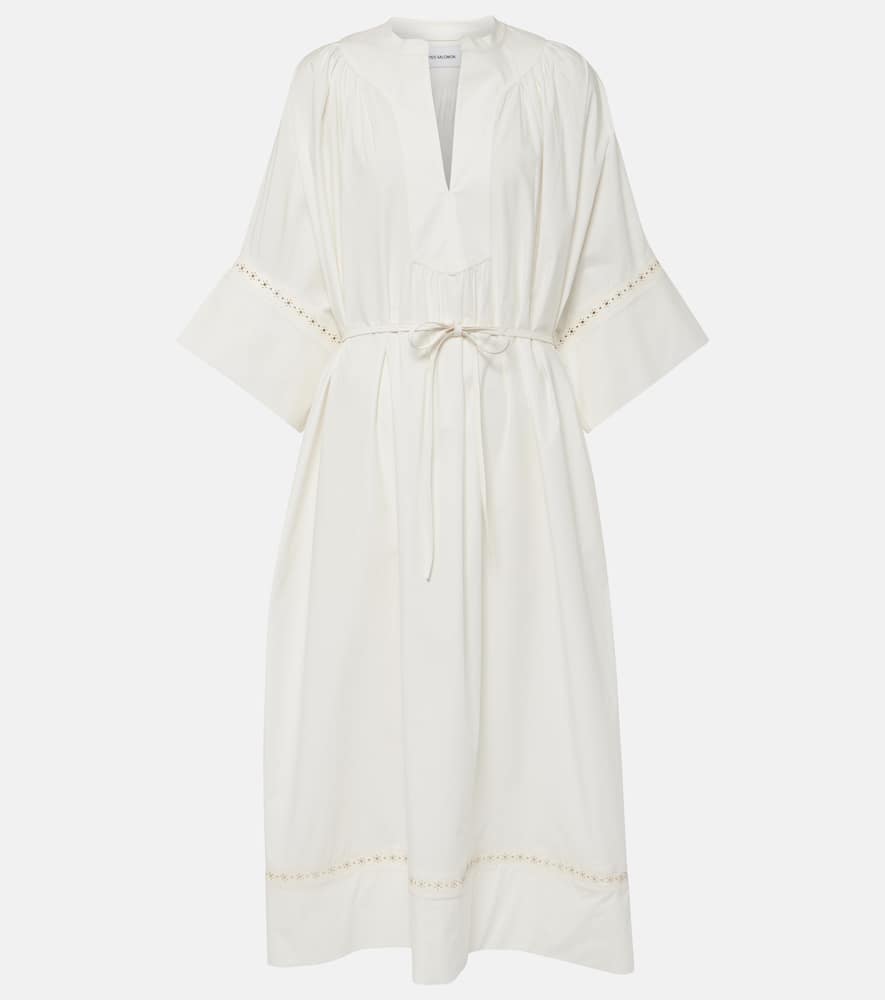 Belted cotton-blend maxi dress