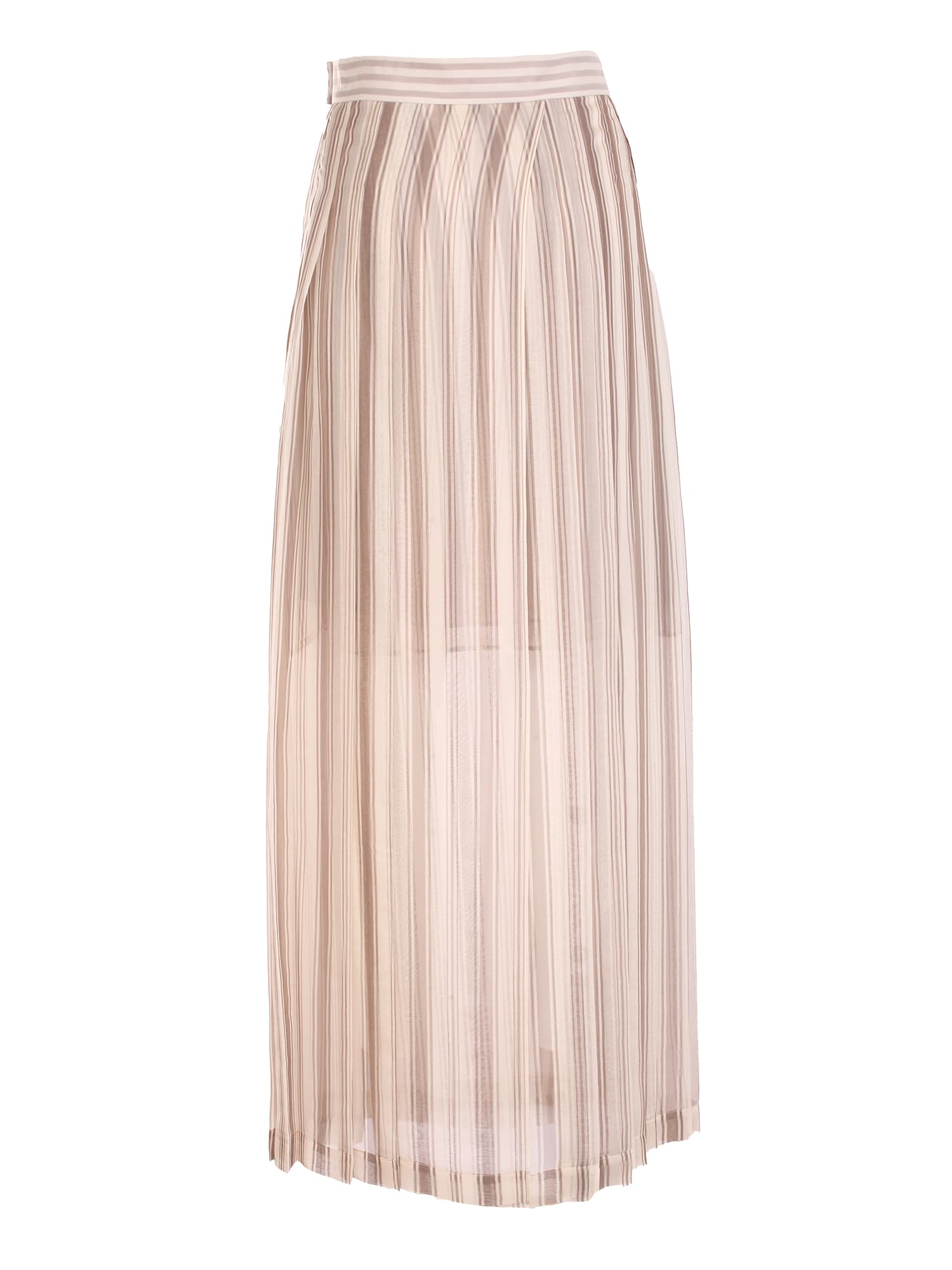 Layered pleated maxi skirt