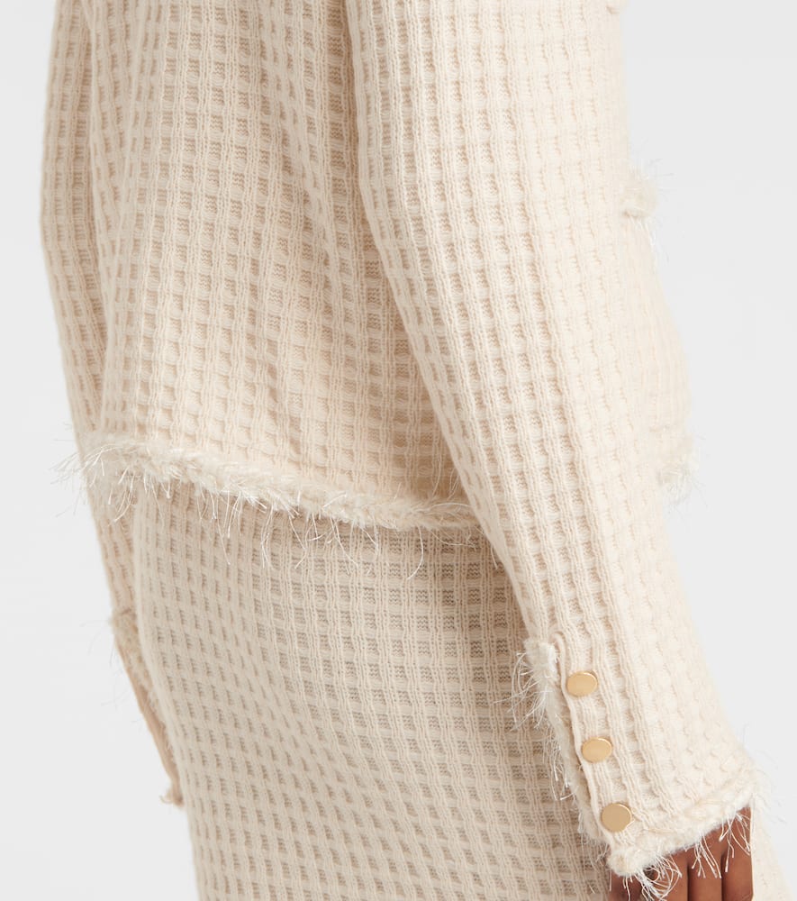 Distressed wool and cashmere cardigan