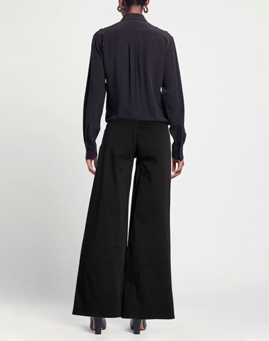 Woman Pants Black Size L Cotton, Elastane
