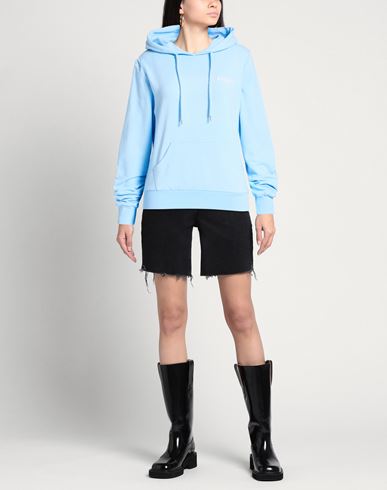 Woman Sweatshirt Sky blue Size L Cotton, Elastane