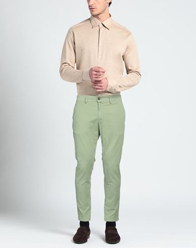 Man Pants Light green Size 36 Cotton, Elastane