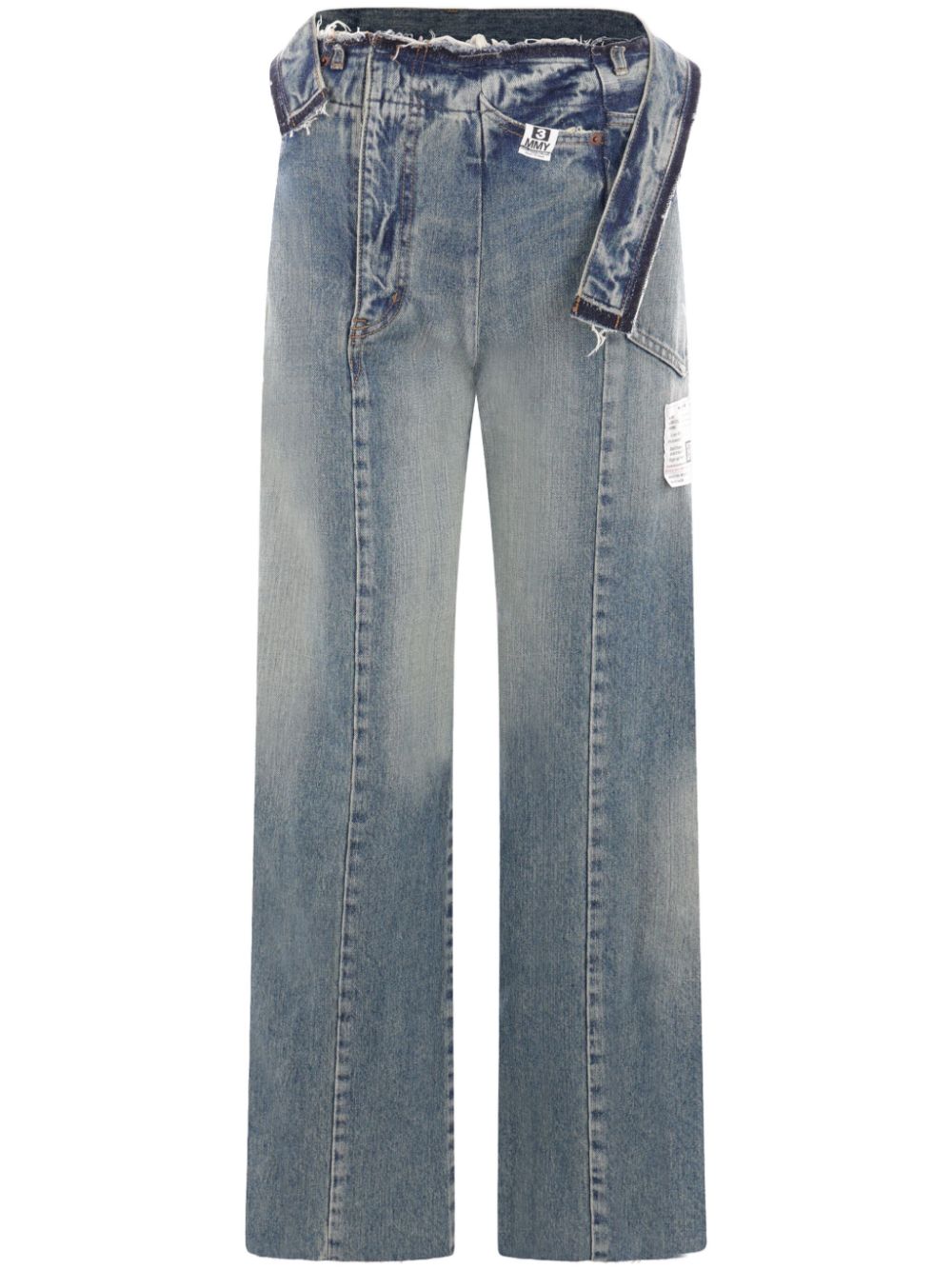 Panelled straight-leg jeans - Blue
