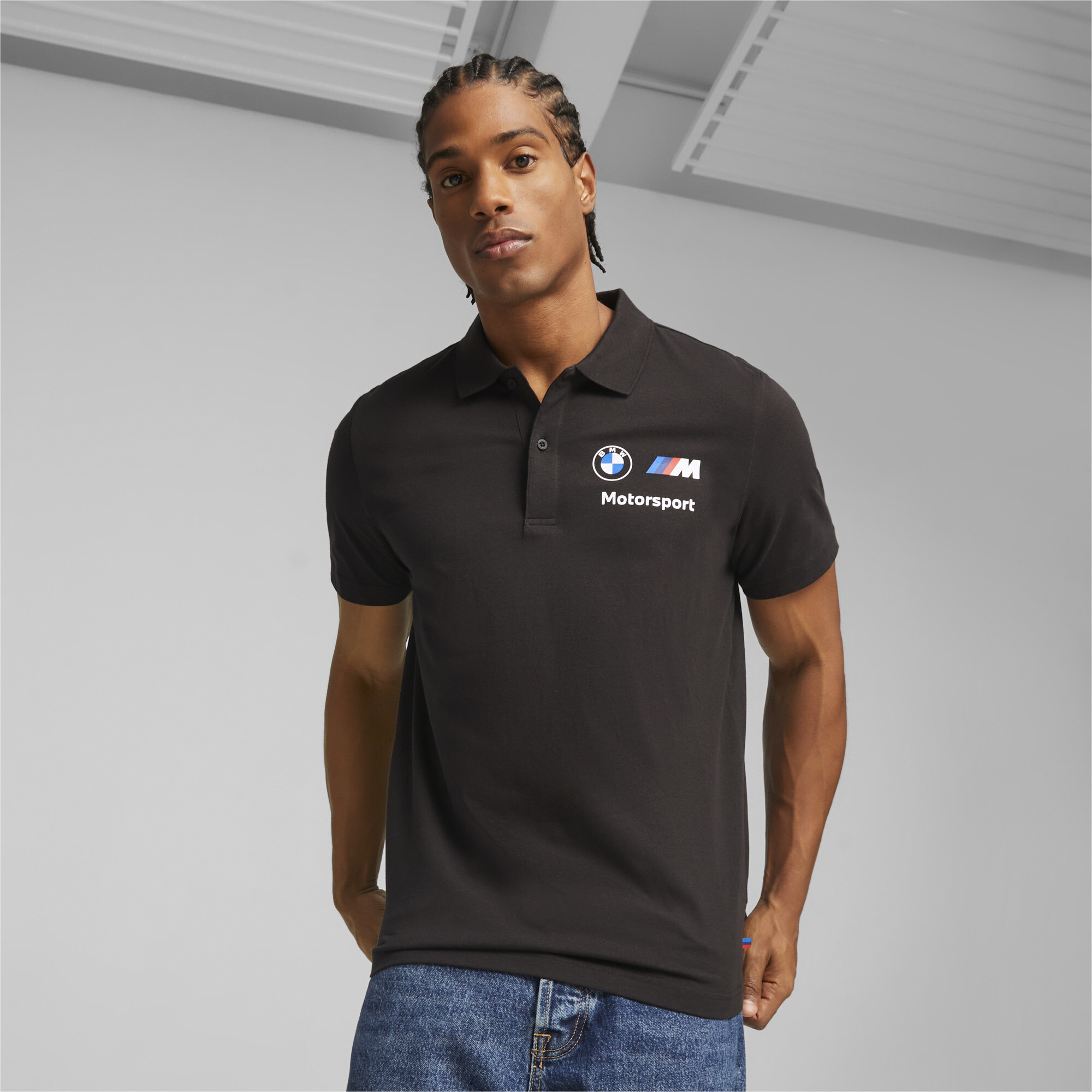 PUMA BMW M Motorsport Essentials Men's Polo Shirt in Black