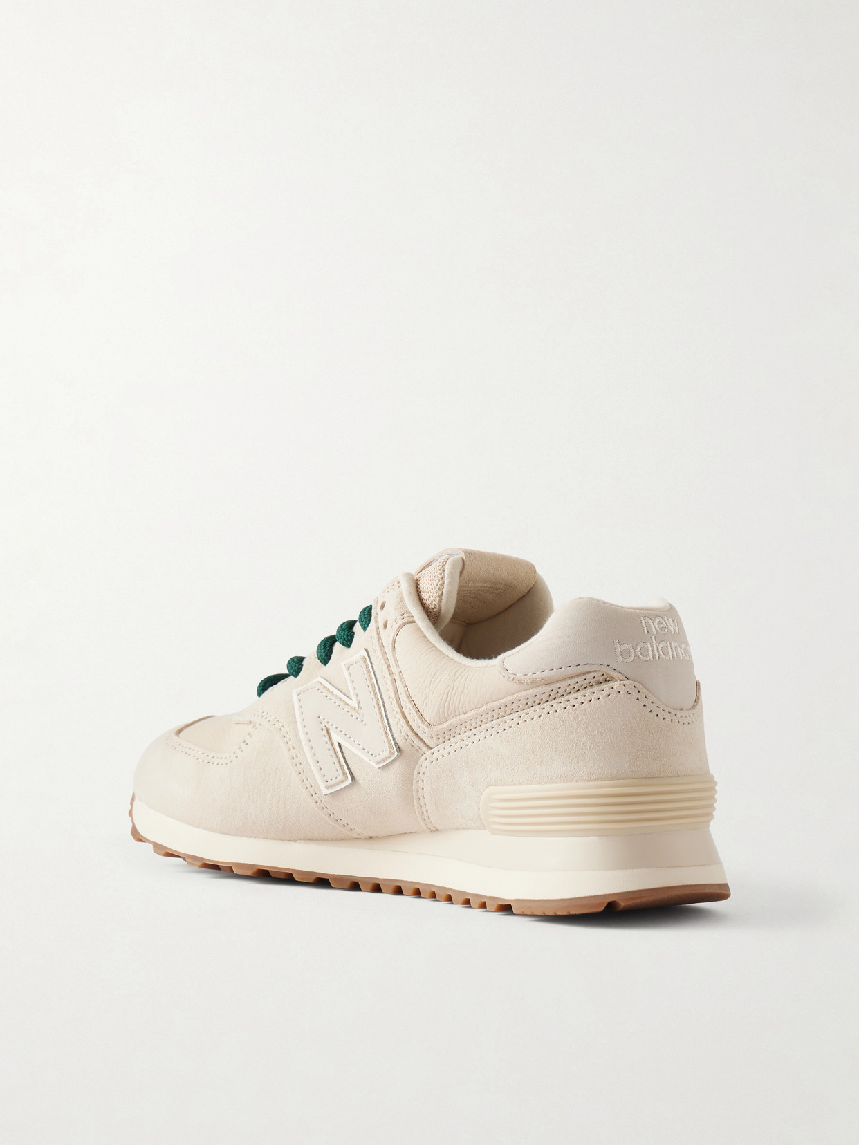 574 Leather-trimmed Suede Sneakers - Neutrals