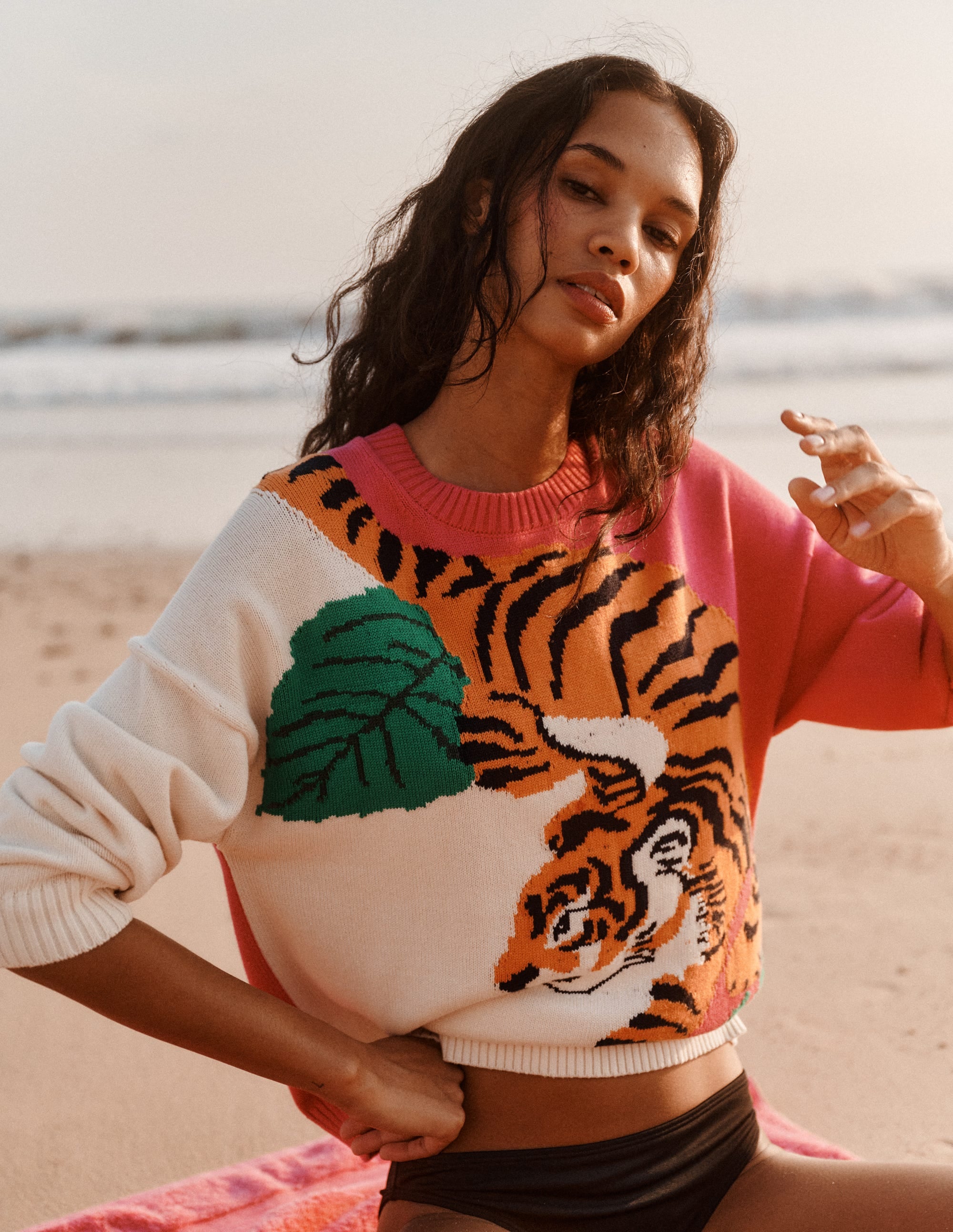 Women's Jacquard Jumper in White | Size XS