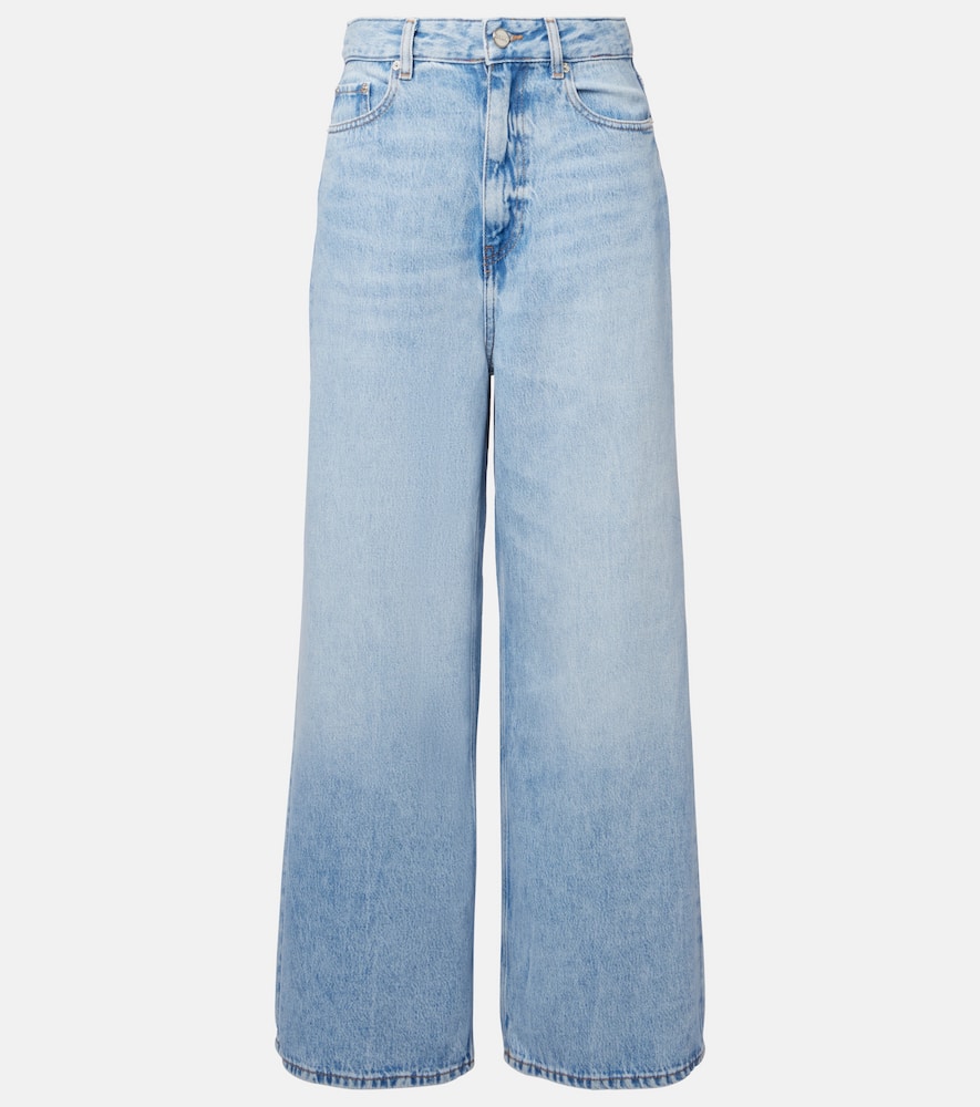 Mid-rise wide-leg jeans