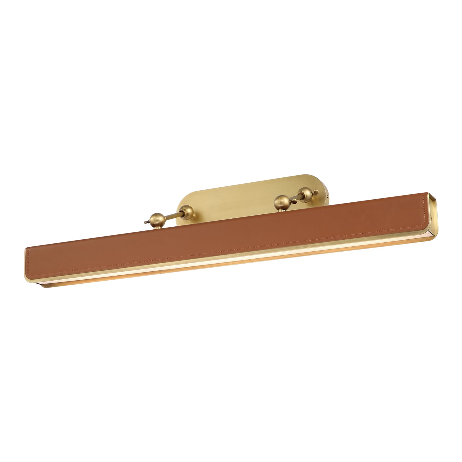 Alora Valise Wall Sconce in Vintage Brass Cognac Leather - PL307931VBC