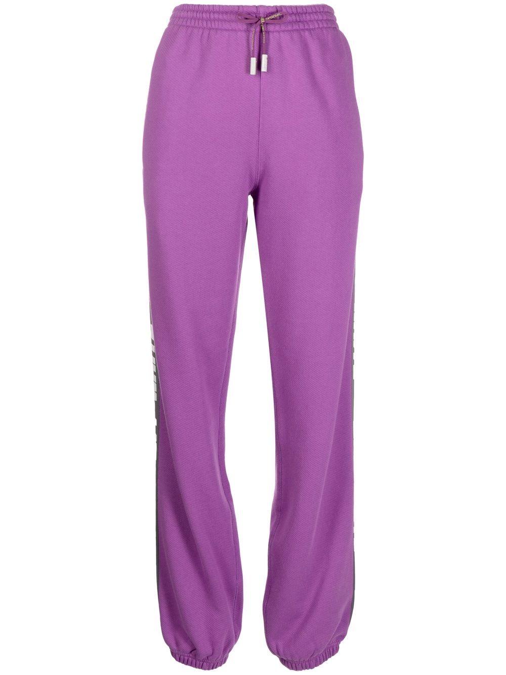 Logo-tape cotton track pants - Purple