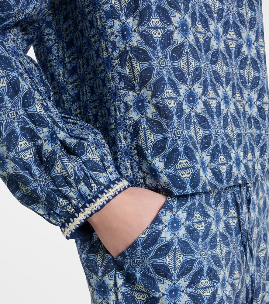 Claudie printed cotton blouse